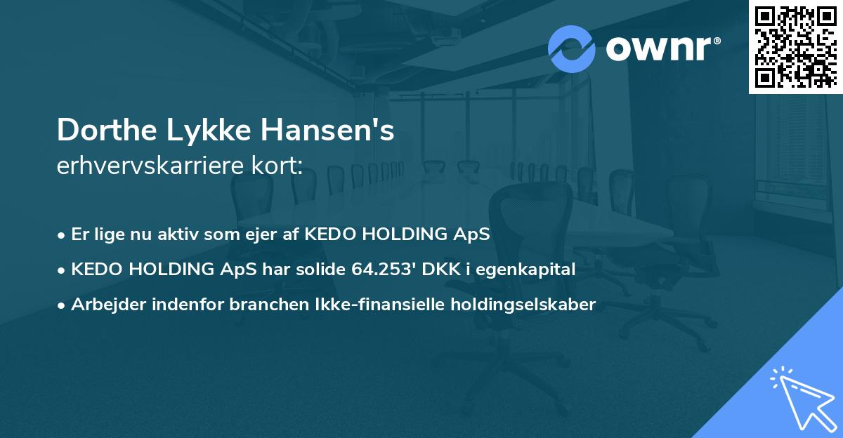 Dorthe Lykke Hansen's erhvervskarriere kort
