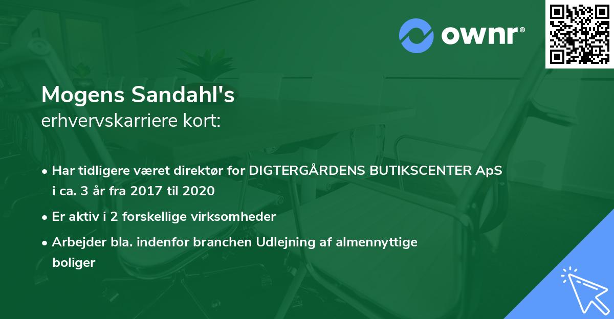 Mogens Sandahl's erhvervskarriere kort