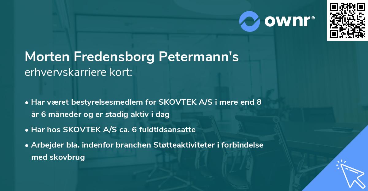Morten Fredensborg Petermann's erhvervskarriere kort