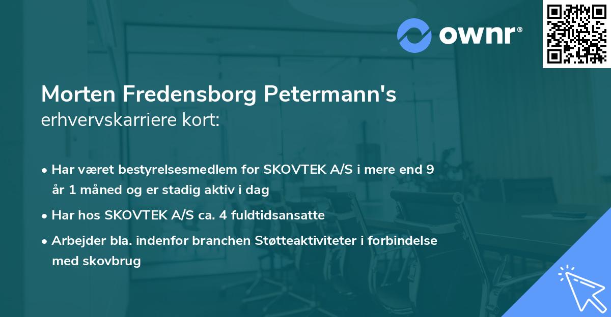 Morten Fredensborg Petermann's erhvervskarriere kort