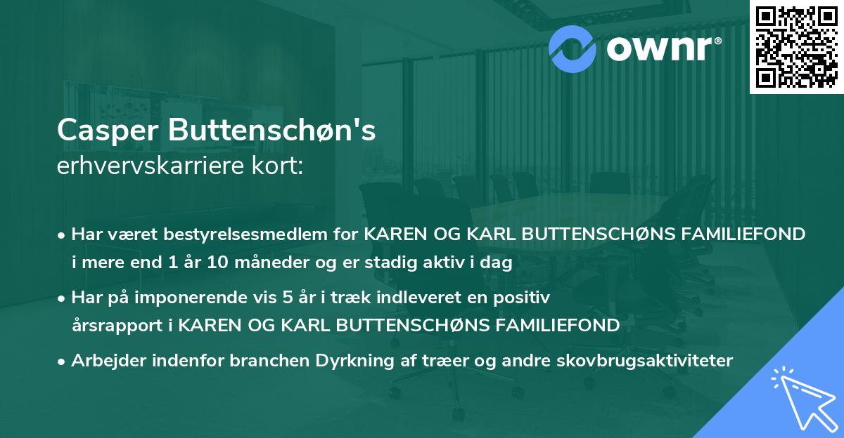 Casper Buttenschøn's erhvervskarriere kort