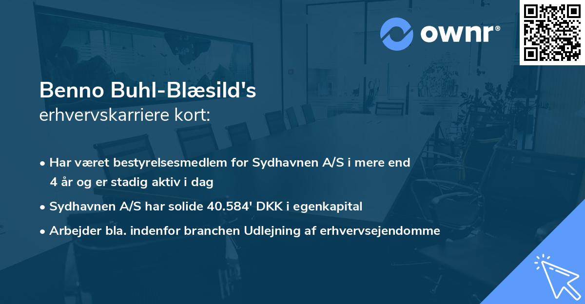 Benno Buhl-Blæsild's erhvervskarriere kort
