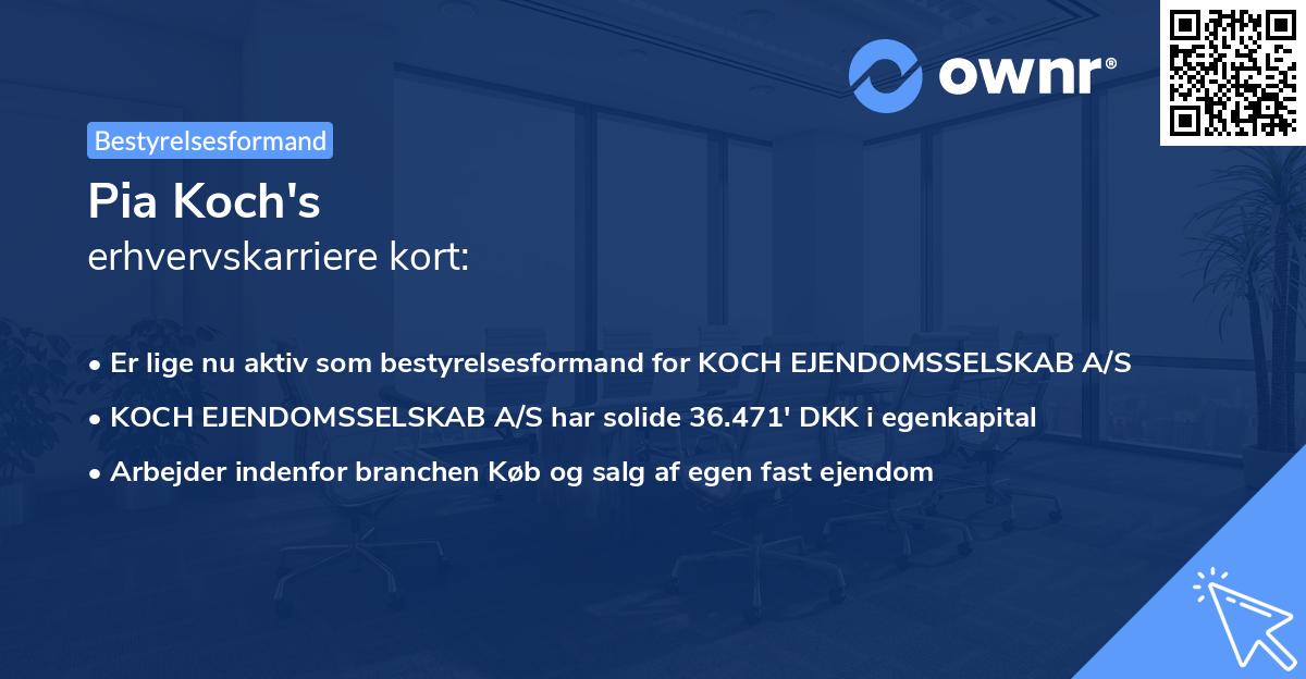 Pia Koch's erhvervskarriere kort