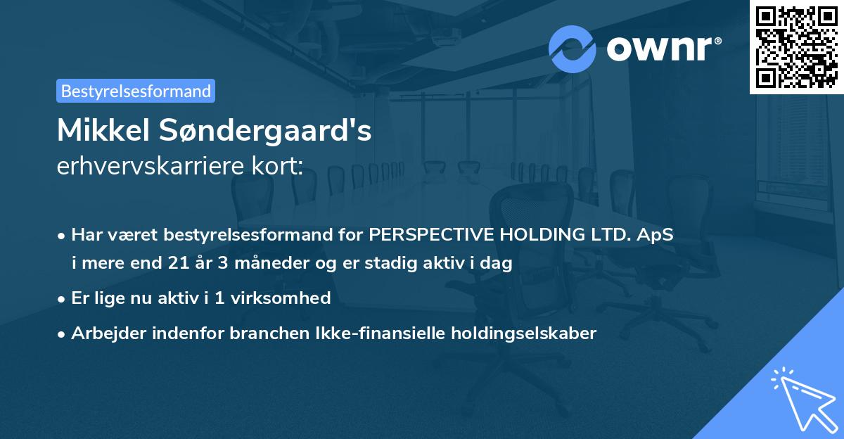 Mikkel Søndergaard's erhvervskarriere kort