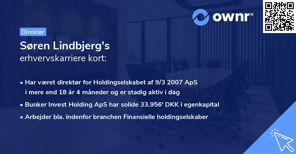 Søren Lindbjerg's erhvervskarriere kort