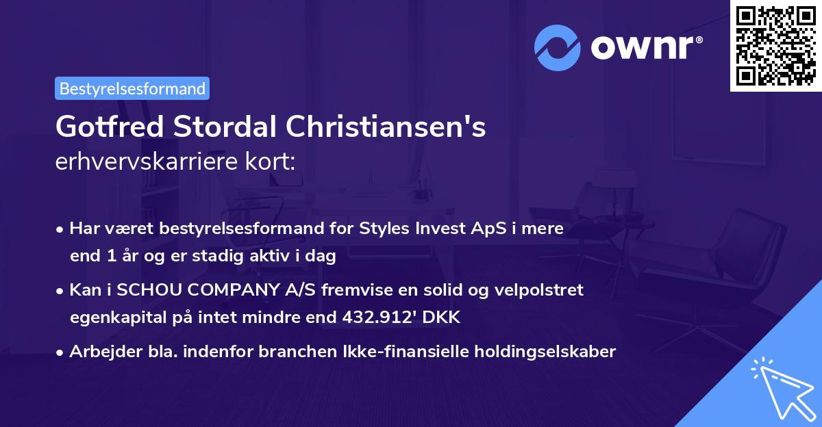 Gotfred Stordal Christiansen's erhvervskarriere kort