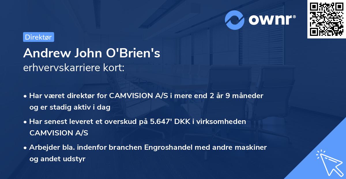 Andrew John O'Brien's erhvervskarriere kort