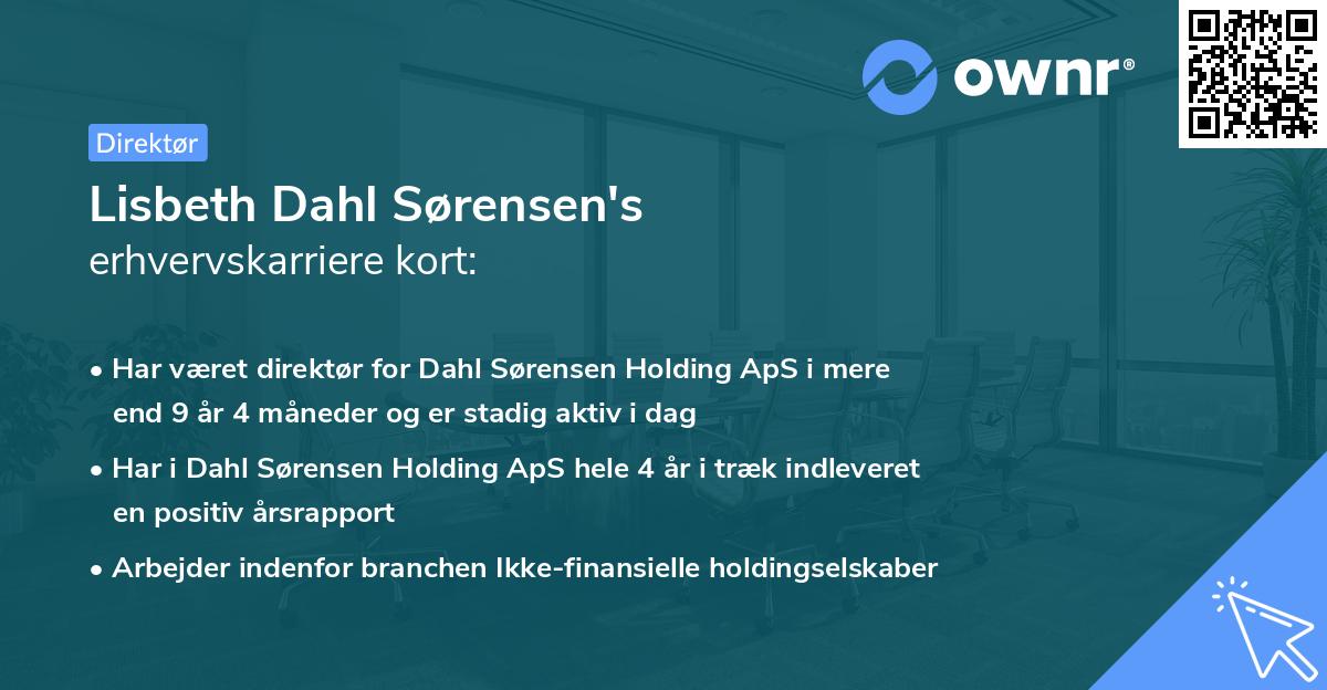 Lisbeth Dahl Sørensen's erhvervskarriere kort