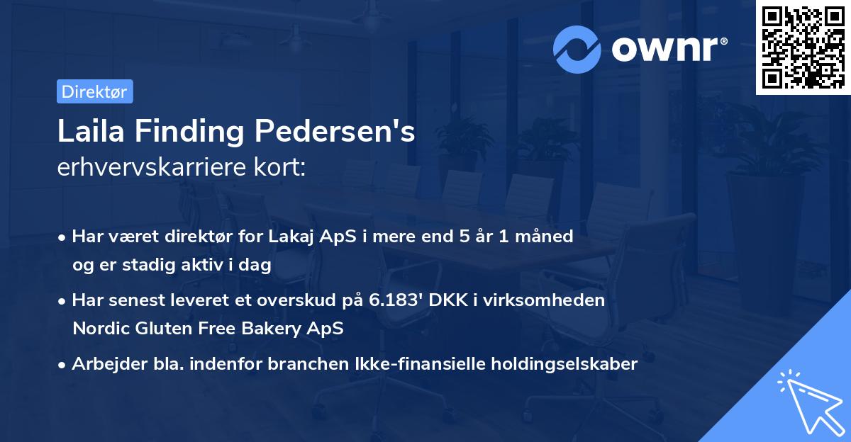 Laila Finding Pedersen's erhvervskarriere kort