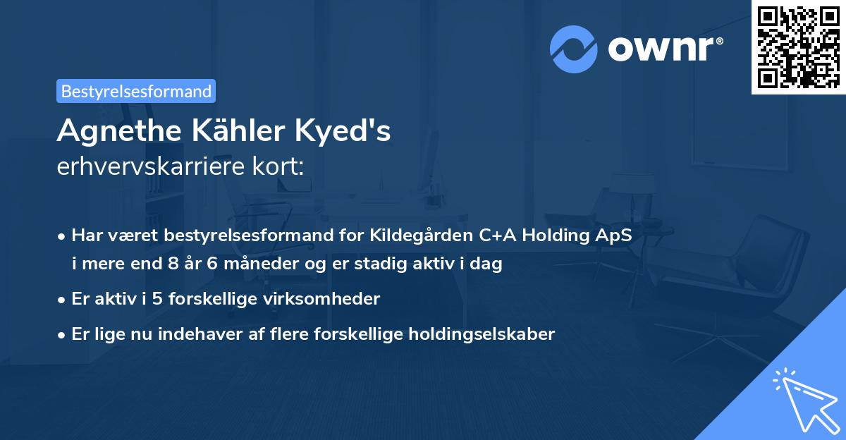 Agnethe Kähler Kyed's erhvervskarriere kort