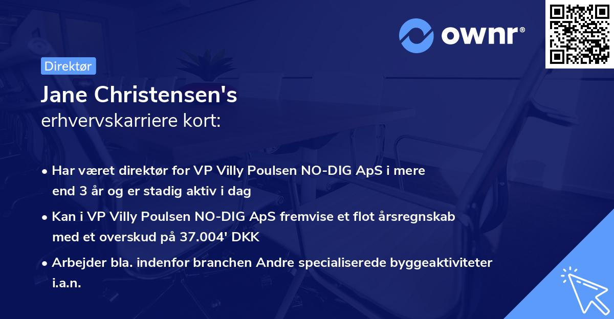 Jane Christensen's erhvervskarriere kort