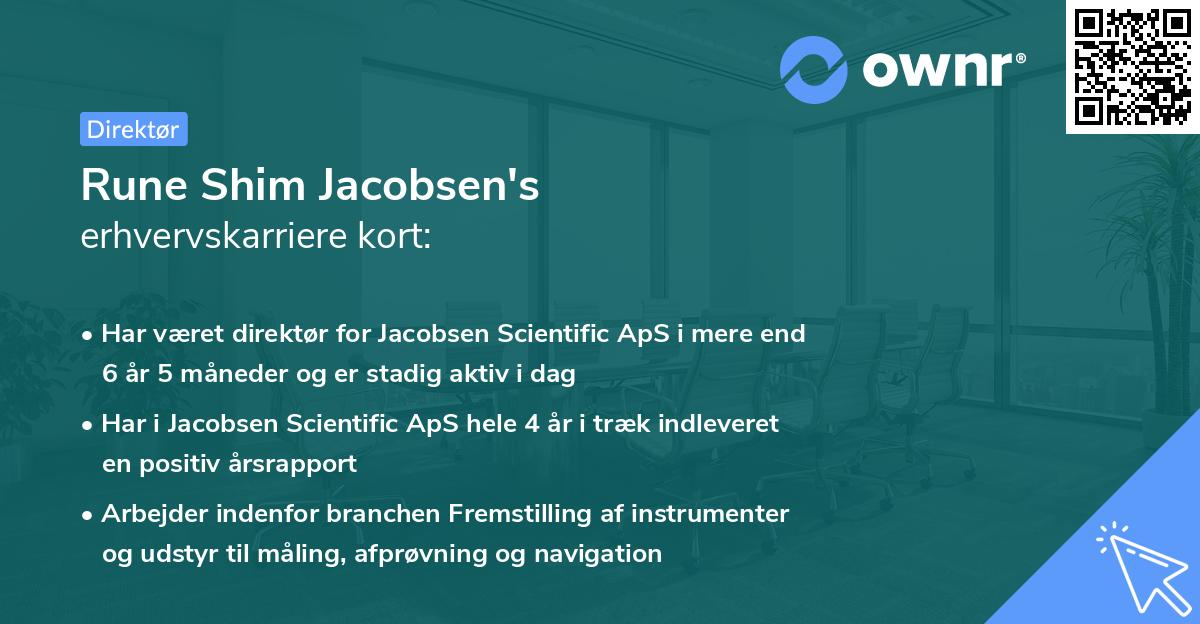 Rune Shim Jacobsen's erhvervskarriere kort