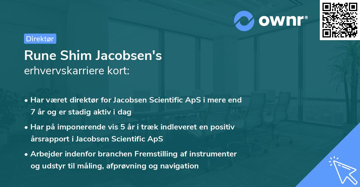 Rune Shim Jacobsen's erhvervskarriere kort