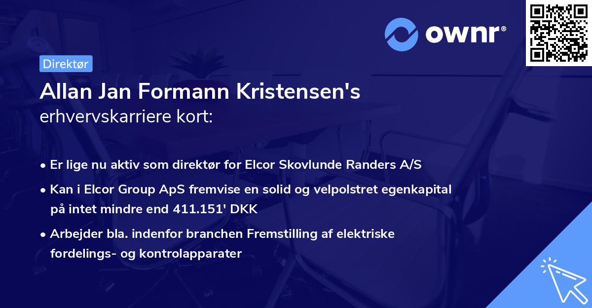Allan Jan Formann Kristensen's erhvervskarriere kort