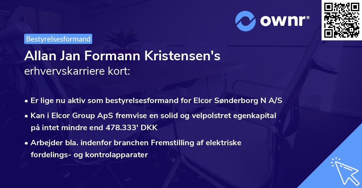 Allan Jan Formann Kristensen's erhvervskarriere kort