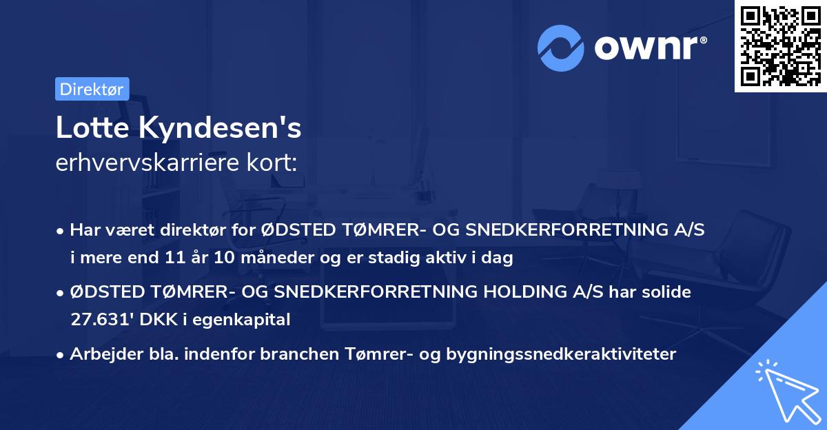 Lotte Kyndesen's erhvervskarriere kort