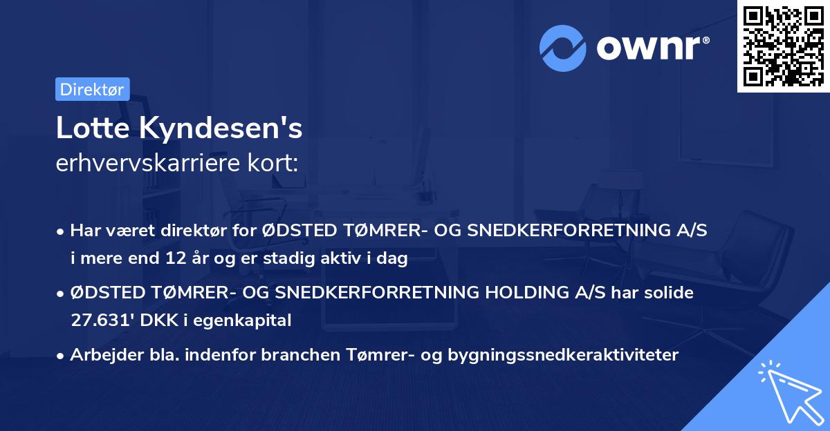 Lotte Kyndesen's erhvervskarriere kort