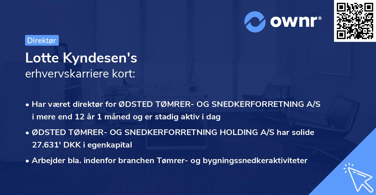 Lotte Kyndesen's erhvervskarriere kort