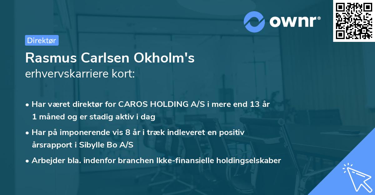 Rasmus Carlsen Okholm's erhvervskarriere kort