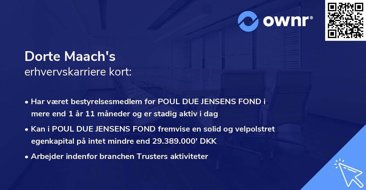 Dorte Maach's erhvervskarriere kort