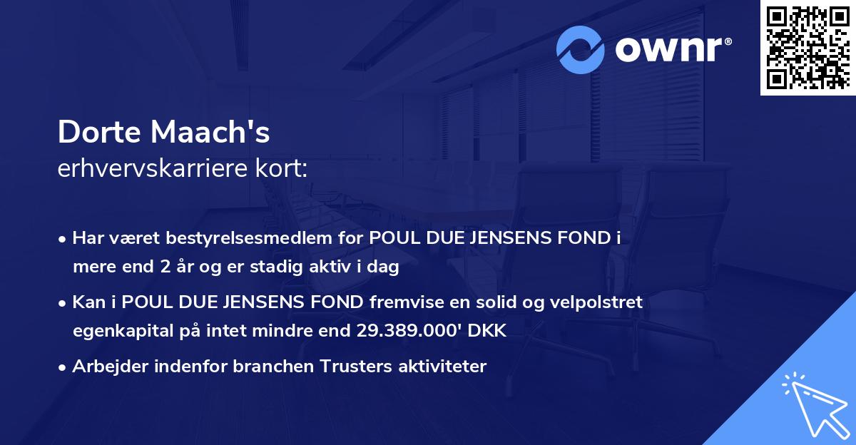 Dorte Maach's erhvervskarriere kort