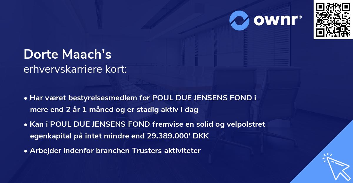 Dorte Maach's erhvervskarriere kort
