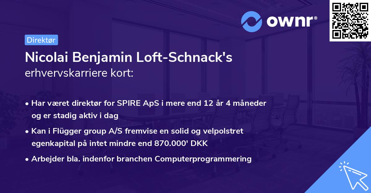 Nicolai Benjamin Loft-Schnack's erhvervskarriere kort