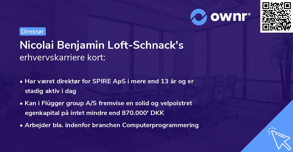 Nicolai Benjamin Loft-Schnack's erhvervskarriere kort