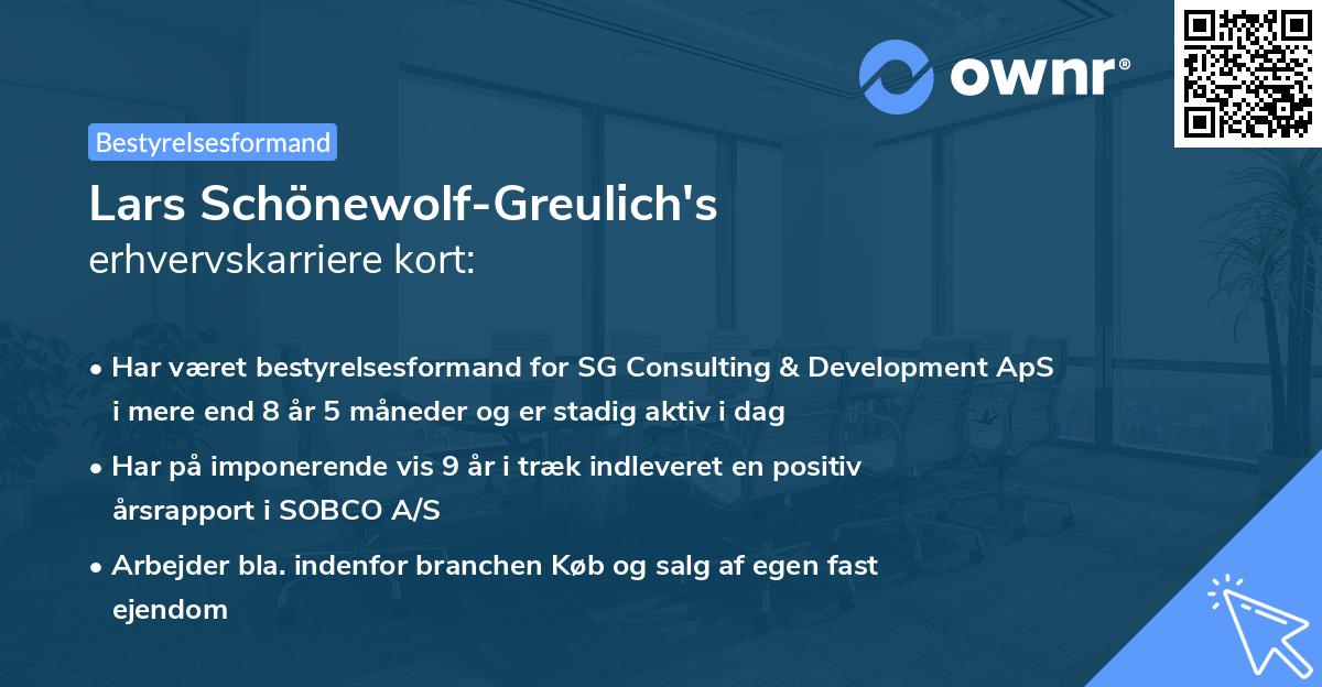 Lars Schönewolf-Greulich's erhvervskarriere kort