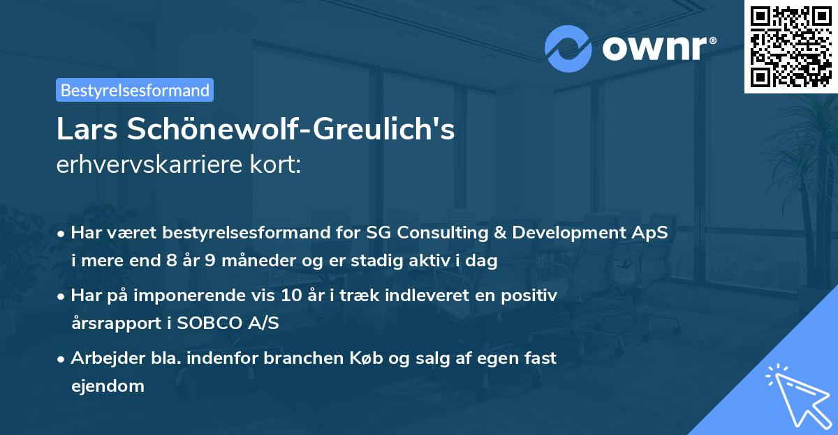 Lars Schönewolf-Greulich's erhvervskarriere kort