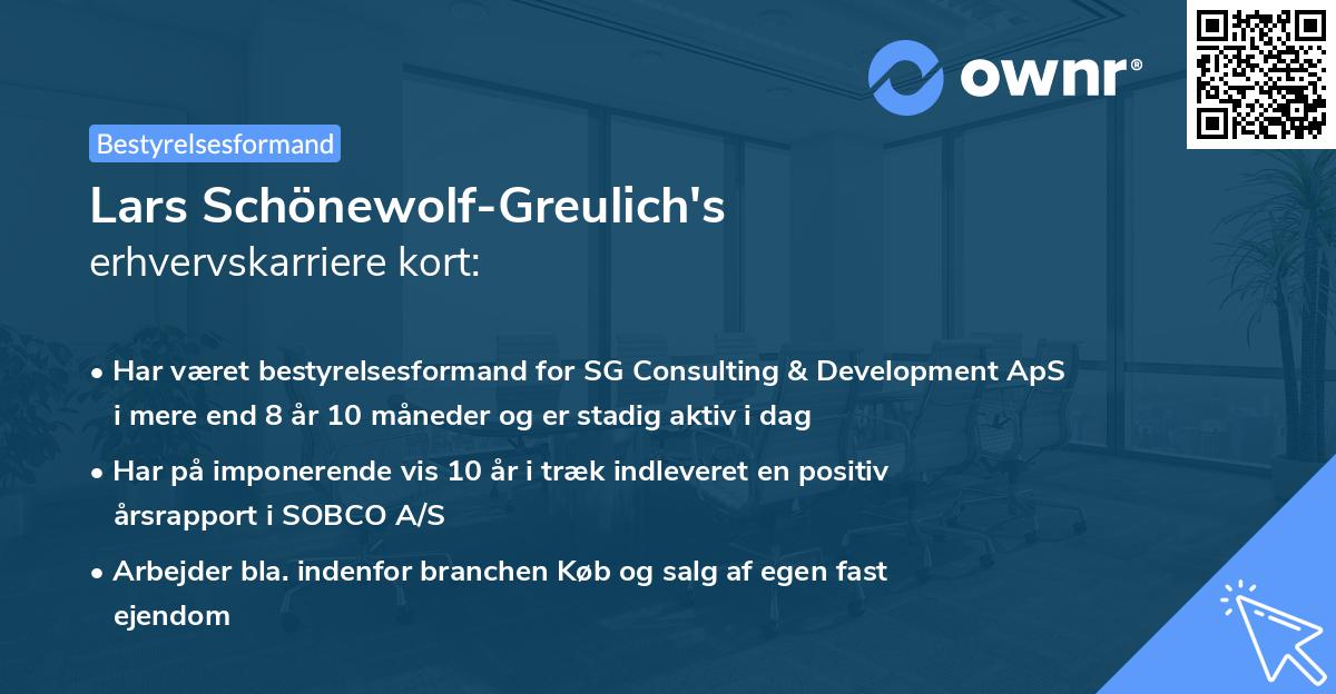 Lars Schönewolf-Greulich's erhvervskarriere kort