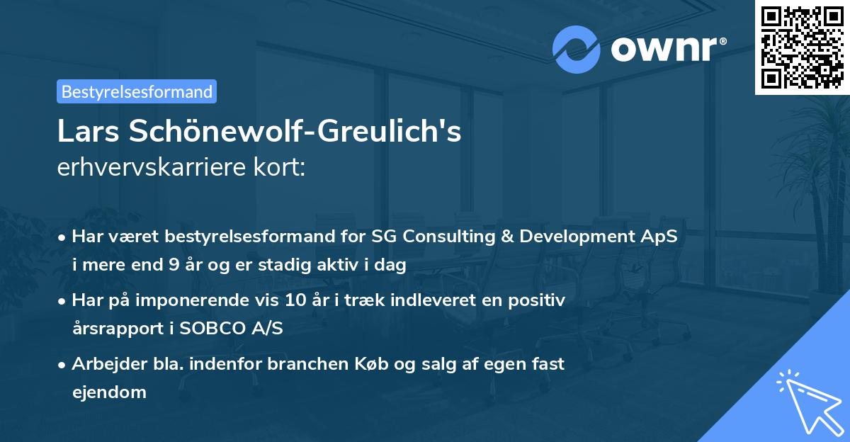 Lars Schönewolf-Greulich's erhvervskarriere kort