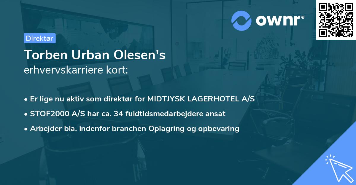 Torben Urban Olesen's erhvervskarriere kort