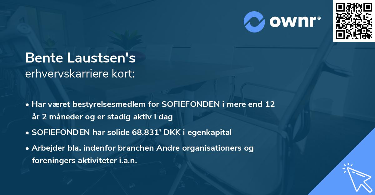 Bente Laustsen's erhvervskarriere kort