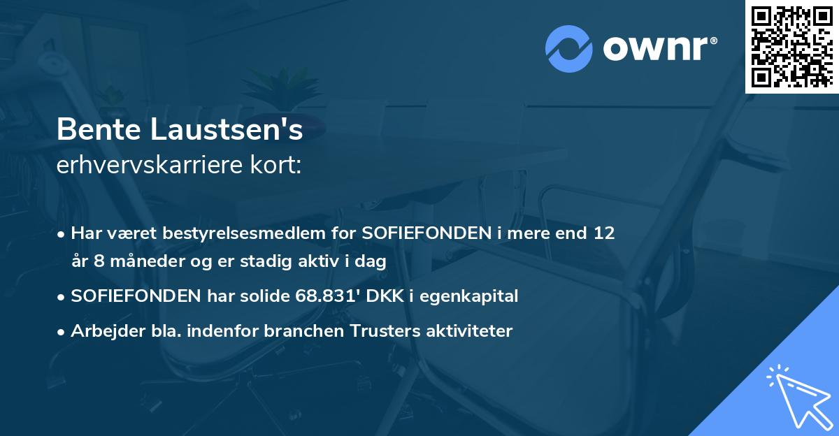 Bente Laustsen's erhvervskarriere kort