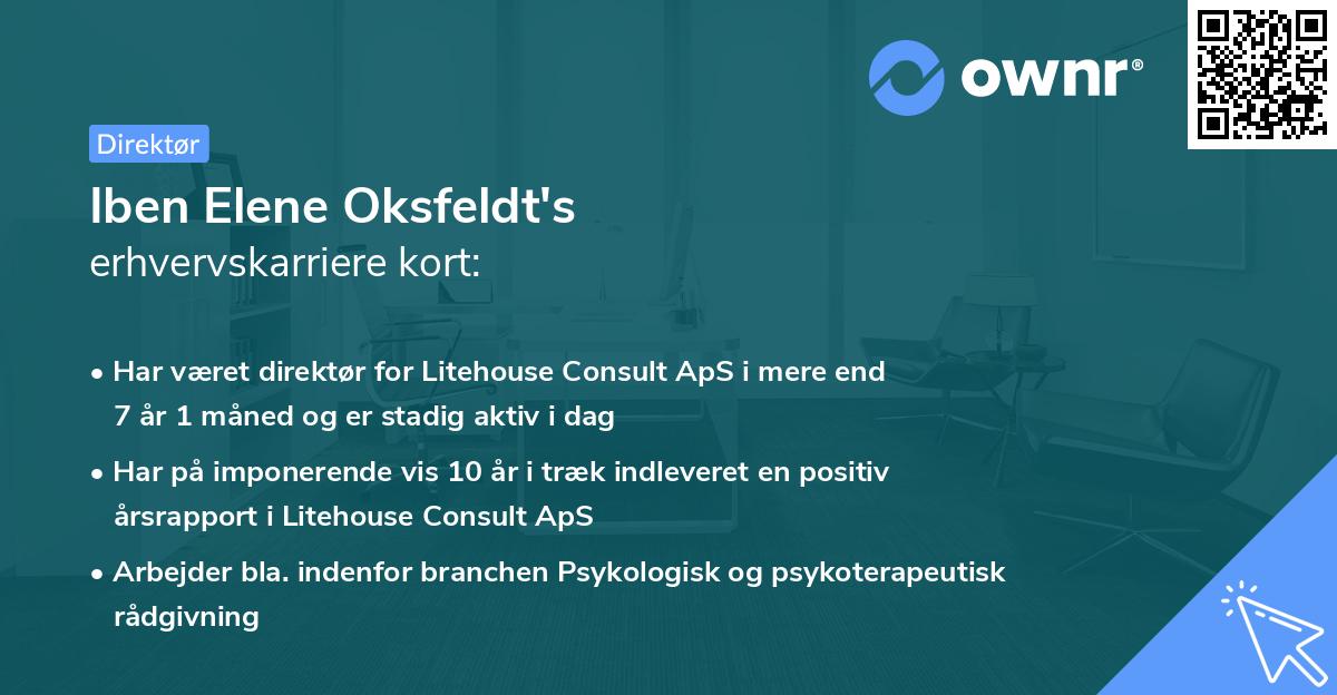 Iben Elene Oksfeldt's erhvervskarriere kort