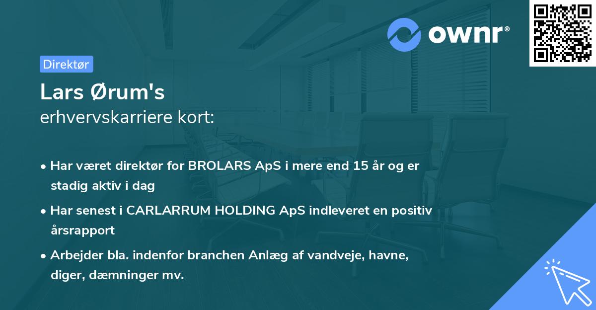 Lars Ørum's erhvervskarriere kort