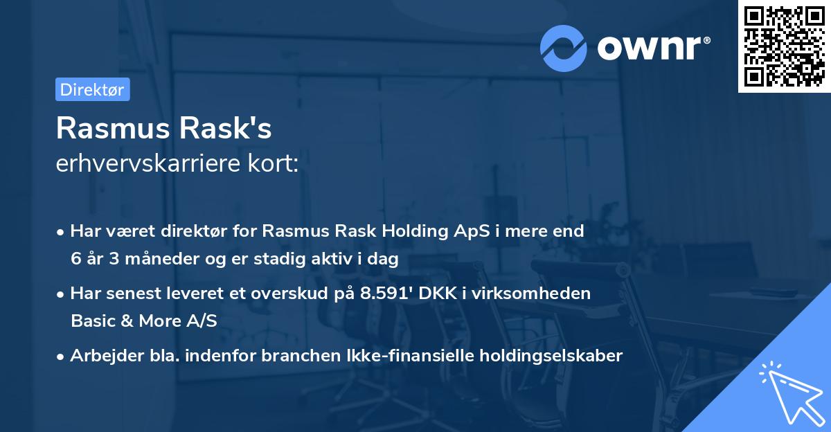 Rasmus Rask's erhvervskarriere kort