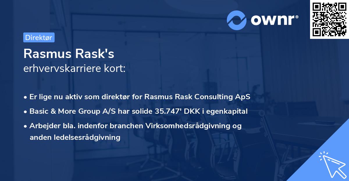 Rasmus Rask's erhvervskarriere kort