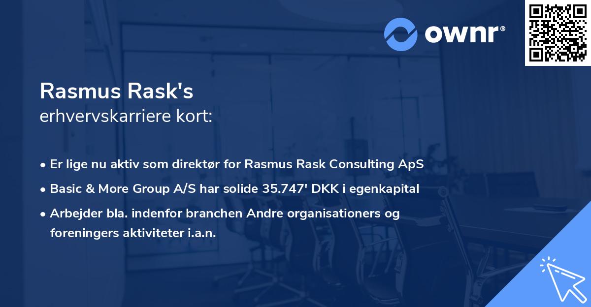 Rasmus Rask's erhvervskarriere kort