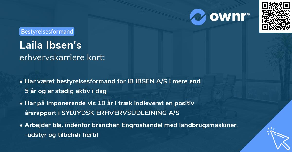 Laila Ibsen's erhvervskarriere kort