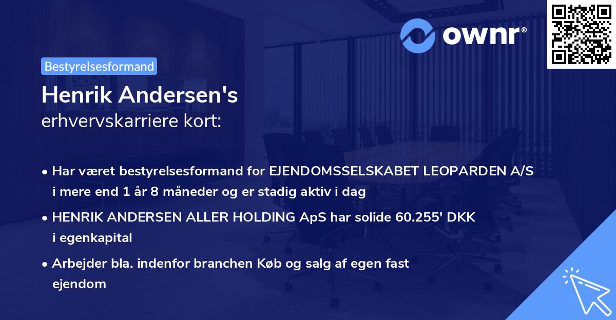 Henrik Andersen's erhvervskarriere kort