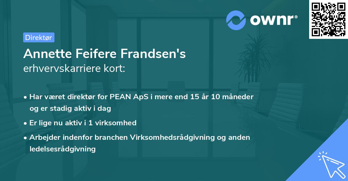 Annette Feifere Frandsen's erhvervskarriere kort