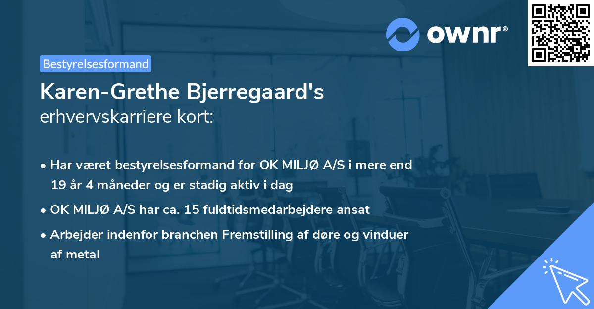 Karen-Grethe Bjerregaard's erhvervskarriere kort