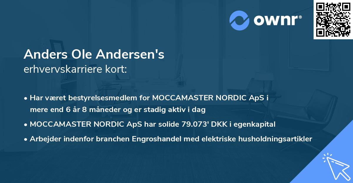 Anders Ole Andersen's erhvervskarriere kort