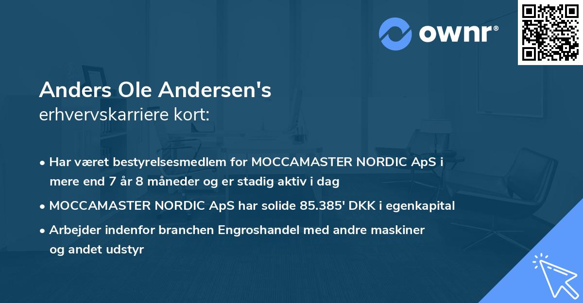Anders Ole Andersen's erhvervskarriere kort