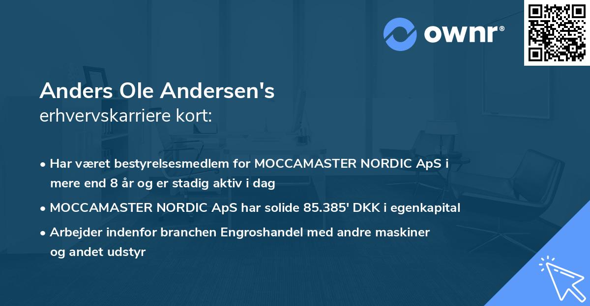 Anders Ole Andersen's erhvervskarriere kort