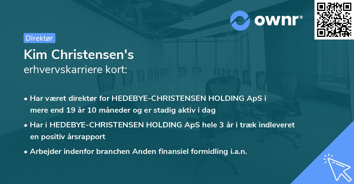 Kim Christensen's erhvervskarriere kort
