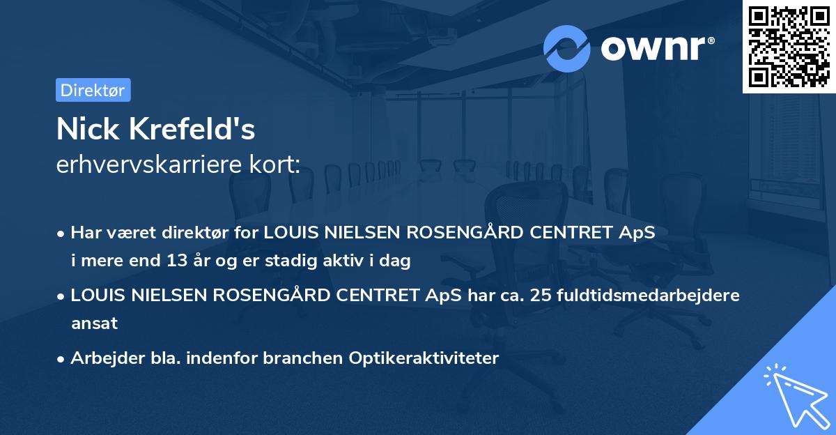 Nick Krefeld's erhvervskarriere kort