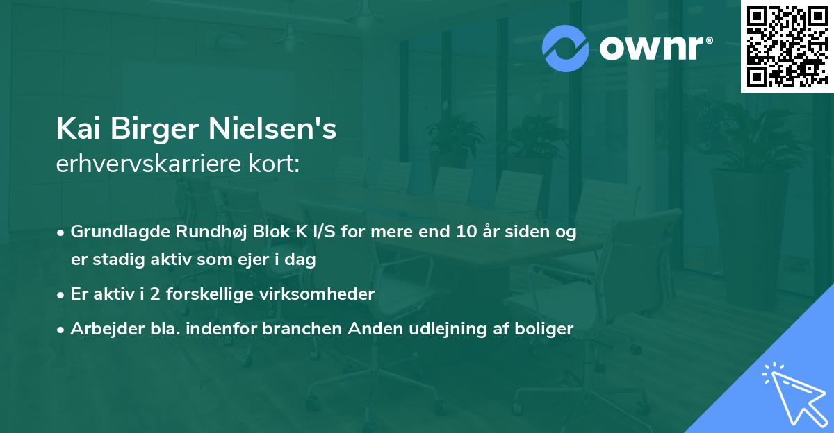 Kai Birger Nielsen's erhvervskarriere kort